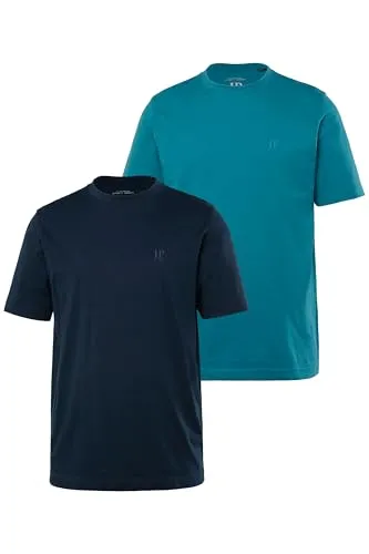 JP 1880 Herren T-Shirts L-8XL, 2er-Pack Rundhals dunkelpetrol - T-Shirts für Herren in großen Größen bis 8XL, im praktischen 2er-Pack mit Rundhalsausschnitt, geprüft nach OEKO-TEX Standard 100 für höchste Qualität.