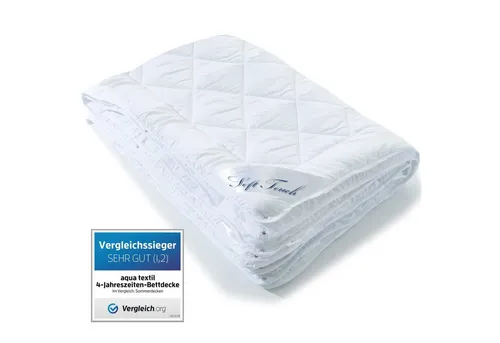aqua-textil 4 Jahreszeiten Bettdecke 200x220cm - Bettdecken für ganzjährige Nutzung, klimaregulierend mit hochwertiger Mikrofaser-Hülle für ein gesundes Schlafklima und perfekten Komfort.