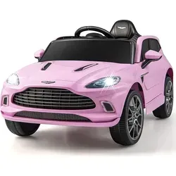 COSTWAY 12V Aston Martin DBX Kinderauto mit Fernbedienung - Lizenziertes Elektroauto für Kinder ab 3 Jahren mit 2 Steuerungsmodi, sicherem Design und zahlreichen Funktionen wie Scheinwerfer und Musik. Ideal für unvergesslichen Fahrspaß!