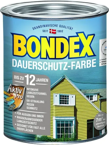 Bondex Dauerschutz-Holzfarbe 750 ml, ozean blau Holzschutzfarbe Holzschutz