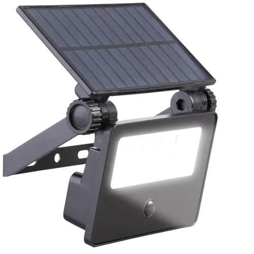 Luminea Solar Scheinwerfer: Solar-LED-Wandfluter mit PIR-Bewegungssensor, 400 lm, 1.200 mAh, IP65 (LED-Strahler Bewegungsmelder, Flutlicht Bewegungsmelder, Fluter Bewegungsmeldern)