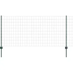vidaXL Zaun mit Pfosten Grün 1 x 25 m aus Stahl - Gartenzäune für Sicherheit und Stil: Dieser stabile, rostbeständige Stahlzaun ist wetterfest und anpassbar, ideal für Gärten und Terrassen.