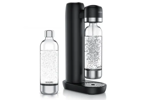 Arendo Wassersprudler Soda Maker mit 2 Flaschen in schwarz von Arendo