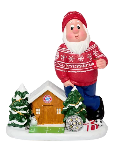 FC Bayern München Gartenzwerg Weihnachten Rot in rot von FC Bayern München