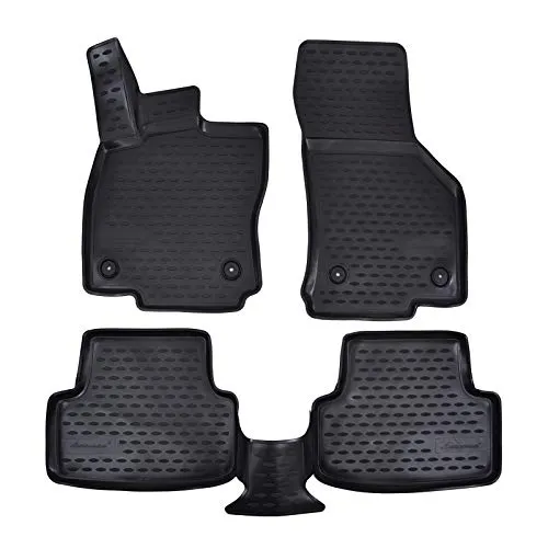 J&J AUTOMOTIVE | 3D Design Gummimatten Gummifußmatten Für Golf 7, 2012-2019, Schwarz, Anti-Rutsch, Ohne Geruch, Allwetter, Rand 3cm, 4-Teilig