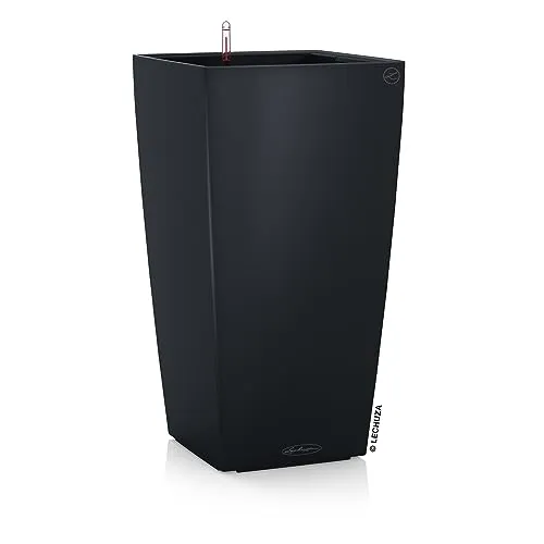 Lechuza Übertopf CUBICO Color 40 schiefergrau - Garten-Zubehör mit intelligentem Erdbewässerungssystem und 7,5 Liter Wasserspeicher, ideal für pflegeleichte Pflanzen in Innen- und Außenbereichen.