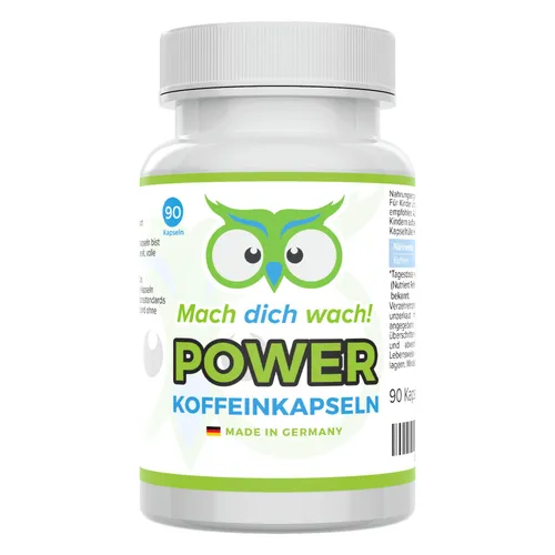 Mach dich wach! Koffein Kapseln - 200 mg reines Koffein, 90 Stück - Pflanzenextrakte mit 200 mg reinem Koffein pro Kapsel. Ideal für einen schnellen Energieschub ohne Zusatzstoffe – für mehr Wachsamkeit und Konzentration im Alltag.
