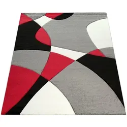 Kadima Design Teppich Rot 60x110 cm – Abstrakt und Robust - Robuster Kurzflor-Teppich in Rot, ideal für Kinderzimmer. Mit handgefertigten Konturen sorgt er für gute Stimmung und ist gleichzeitig eine wärmende Unterlage. Hochwertige Verarbeitung für langlebigen Spaß.
