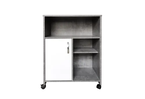 HTI-Line Küchenschrank Blanca - Mehrzweckschrank in Beton Weiß, ideal für platzsparende Aufbewahrung mit 3 Fächern und kompakten Maßen (60x40x80 cm), perfekt für jede Küche.