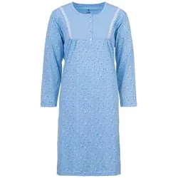zeitlos Nachthemd Nachthemd Langarm - Gänseblümchen blau 5XL
