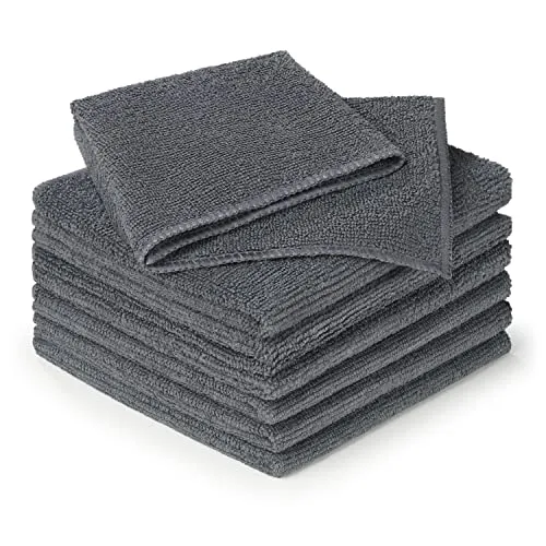 Blumtal 6er Set Mikrofasertücher 30x40 cm Lappen - Geschirrtücher Anthrazit - Microfasertücher Putzlappen Waschbar bei 60°C - Reinigungstücher Fensterputztücher - Premium Putztücher Allzwecktücher