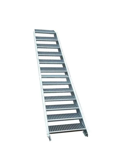SRM Design Außentreppe 13 Stufen Stahltreppe B. 80 cm H. 195 - 260 cm