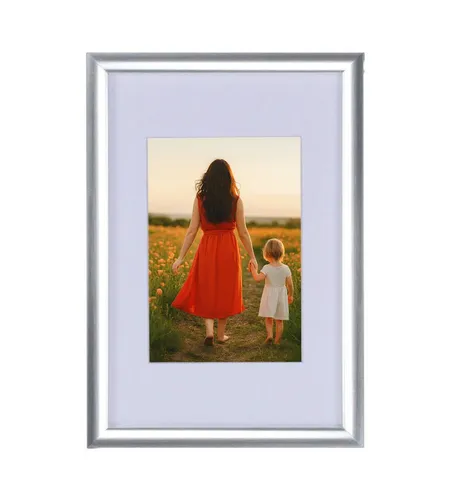 IDEAL TREND Bilderrahmen New Lifestyle Kunststoff Bilderrahmen mit Passepartout & Kunststoffgla, für 1 Bilder (1 St), Schrägschnitt Passepartout