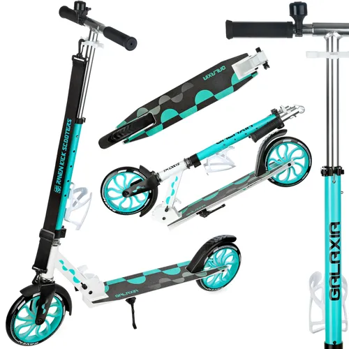 Kinder Roller Scooter Kickroller Cityroller Raven Galaxia White/Mint 200mm mit Glocke und Getränkehalter - Neu!