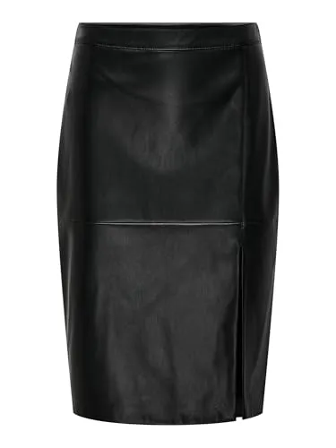 ONLY Bleistiftrock ONLOLINE - Eleganter schwarzer Rock in XS - Röcke, schmale Passform, knielang und aus hochwertigem 100% Polyester für maximalen Komfort und Stil.