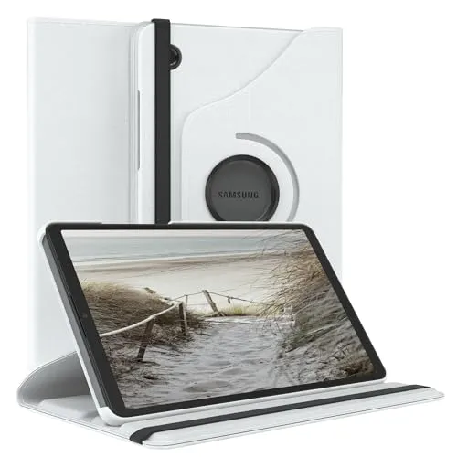 EAZY CASE - Tablet Hülle für iPad Samsung Galaxy Tab A11 Schutzhülle 8,7 Zoll Smart Cover Tablet Case Rotationcase zum Aufstellen Klapphülle 360° drehbar mit Standfunktion Tasche Kunstleder Weiß