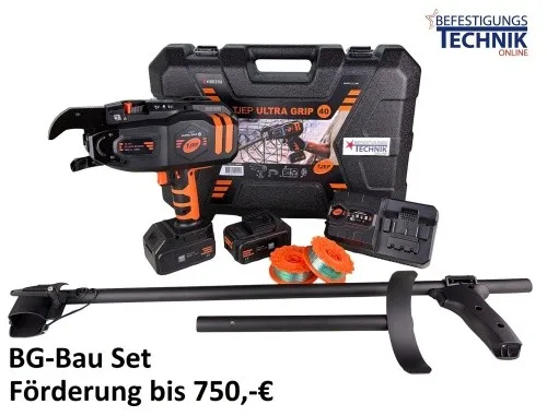 TJEP ULTRA GRIP 40 12-40mm Akku Drahtbindemaschine BG Bau Set 124202+124203+1240