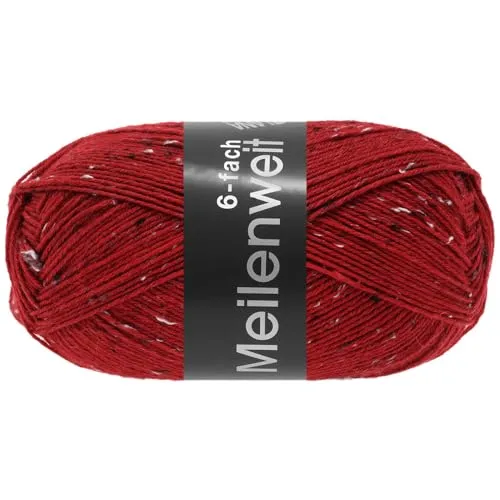 MEILENWEIT 6-fach 150g Tweed 9676 - Kirschrot