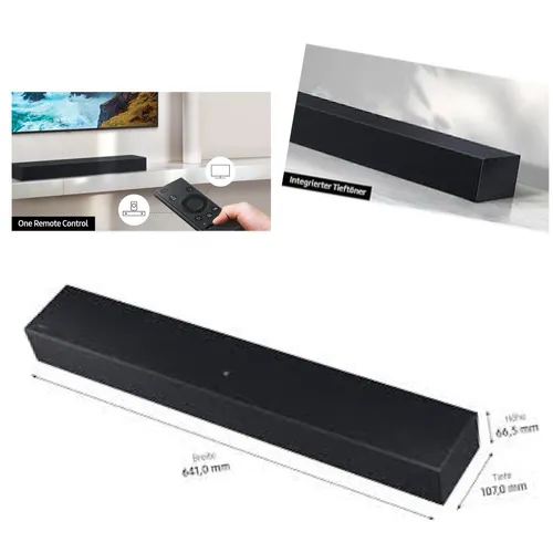 Samsung HW-C410G ZG - Kompakte Soundbar mit integriertem Tieftöner, kraftvoller Klang für Musik und Filme, platzsparend und hochwertig