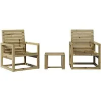 vidaXL 3-tlg. Garten-Lounge-Set aus Kiefernholz - Gartenmöbel-Set aus imprägniertem Kiefernholz für höchsten Komfort und rustikales Design. Ideal zum Entspannen auf Terrasse oder im Garten.