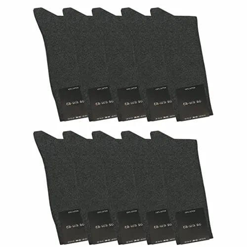 ca·wa·so Herren Socken aus 100% Baumwolle | 10er-Set ohne Naht in grau - Herrensocken aus 100% Baumwolle, nahtlos und mit verstärkter Ferse & Spitze für höchsten Tragekomfort und Langlebigkeit.