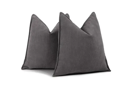 LuxusKollektion Chenille Kissenbezug Rustikales Grau 45 x 45 cm (2er Set) - Kissenbezug aus hochwertigem Chenille in rustikalem Grau, ideal für Sofa und Bett. 100% handgefertigt, pflegeleicht und vielseitig einsetzbar. Verleihe deinem Raum eine elegante Note und genieße die samtige Textur.