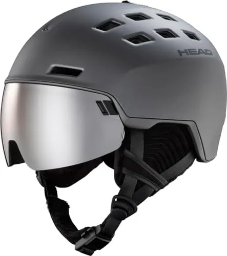 HEAD Radar Skihelm Snowboardhelm mit Visier Unisex Collection 2023/24 (56-59 cm, Anthracite)
