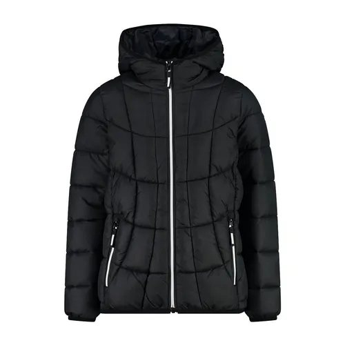 CMP Kid G-Jacke mit fester Kapuze - Schwarz, Größe 140 - Outdoor Freizeitjacke für Kinder, wasserabweisend mit Feel Warm Flock Füllung für optimale Wärme und Atmungsaktivität. Ideal für jedes Abenteuer im Freien!