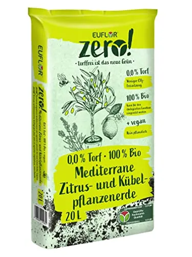 Euflor Zero! mediterrane Zitruspflanzenerde und Kübelpflanzenerde torffrei, vegan, (20 Liter), 35812580