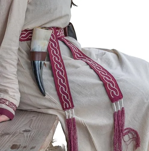 Leonardo Carbone® Unisex Wikinger Gürtel Elina in rot von Leonardo Carbone