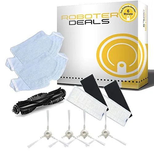 Roboter Deals - Zubehör Set, Ersatzteile für Rowenta X-PLORER Serie 75 Animal u. Serie 75 Total Care Connect (2X Pad, 2X Filter, 4X Seitenbürsten, 1x Hauptbürste)