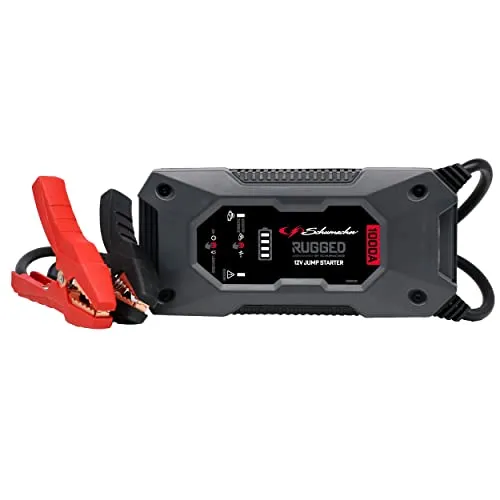 Schumacher Electric SBX461 - Starthilfe 1000A 12V Auto - Sicheres Lithium-Startergerät mit Integrierten Klemmen - Benzin bis 6L / Diesel bis 3L - USB-Anschluss, LED-Licht - Override & Pre-Boost