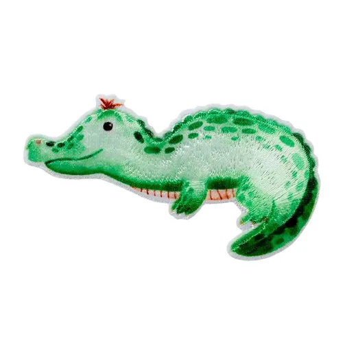 Bügelbild Applikation Aufnäher Patch Flicken Krokodil 3,9 x 7,4 cm