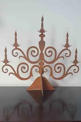 KUHEIGA Kerzenleuchter Kerzenständer 52cm x 48cm Metall Edelrost, Kerzen, Deko Edelrost