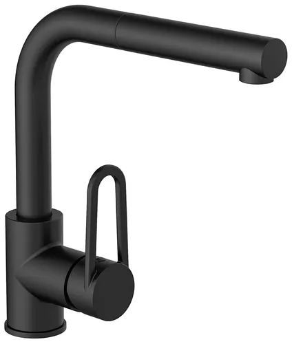 SCHÜTTE Design Küchenarmatur schwarz mit herausziehbarer Handbrause - Moderne Küchenarmatur in elegantem Schwarz, mit herausziehbarer Handbrause für maximale Flexibilität und Komfort beim Spülen.