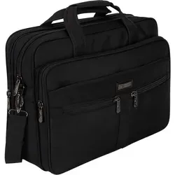 Messenger Bag Umhängetasche Aktentasche Herren Laptoptasche Arbeit Büro Schwarz - Schwarz