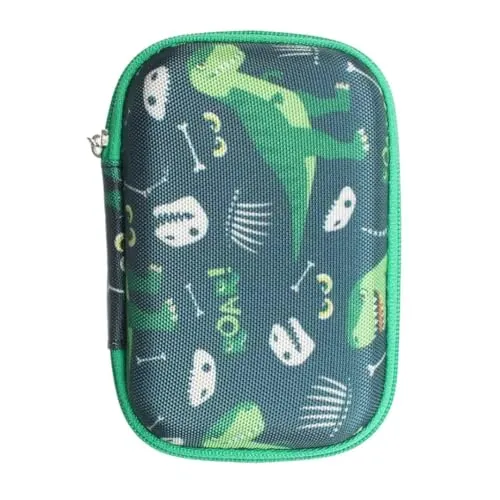 caseroxx Schutz Tasche für Beurer BR 10/60 / 90 Insektenstichheiler, Hard-Cover Reise-Etui zum Transport und zur Aufbewahrung Schwarz-Dinosauriermuster