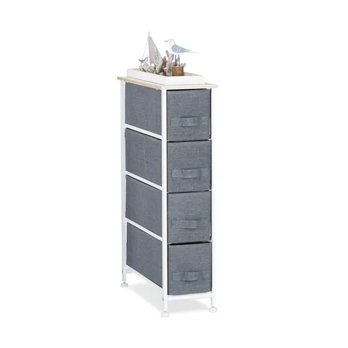 Regalsystem Relaxdays Schubladenkommode grau - Klassisches Mehrzweckregal mit stabilen Schubladen, ideal für alle Zimmer und bietet optimalen Stauraum bei einer maximalen Gewichtskapazität von 5 kg pro Fach.