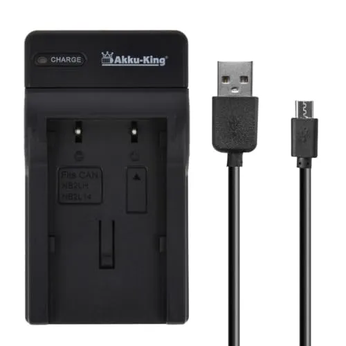 USB-Akku-Ladegerät kompatibel mit Canon NB-2L, NB-2LH, NB-2L5, NB-2L12, NB-2L13, NB-2L14, NB-2L24H