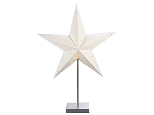 Spetebo LED Weihnachtsstern Tischlampe - 60 x 45 cm - Batterie betrieben mit 10 warmweißen LED - Tischleuchte Fenster Deko Stern