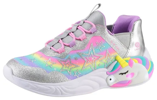 Skechers UNICORN DREAMS LIGHTS Slip-On Sneaker - Zauberhafte Blinkschuhe für Kinder mit Einhorn-Motiv und funkelndem Glitzer. Ideal für Spiel und Spaß, bieten sie Komfort und Langlebigkeit – perfekt für aktive Mädchen!
