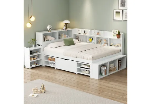 MODFU Kinderbett Einzelbett 140x200cm mit Matratze