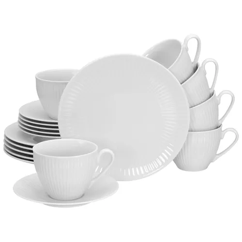 CreaTable Valencia 18-teiliges Geschirrset für 6 Personen in weiß von CreaTable