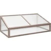 vidaXL Gewächshaus 110x58,5x39cm aus Tannenholz - Garten-Zubehör für Pflanzenliebhaber: Schützt Kräuter vor Frost und bietet viel Platz für Gemüse und Blumen. Der praktische Klappdeckel erleichtert den Zugang.