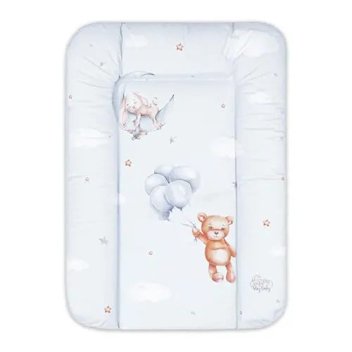 Wickelauflage Wickelunterlage abwaschbar und wasserdicht 70x50 cm - Wickelmatte zum Auflegen auf Wickeltisch Wickelaufsatz Wickelkommode oder Waschmaschine changing mat 70 x 50 Teddybären B