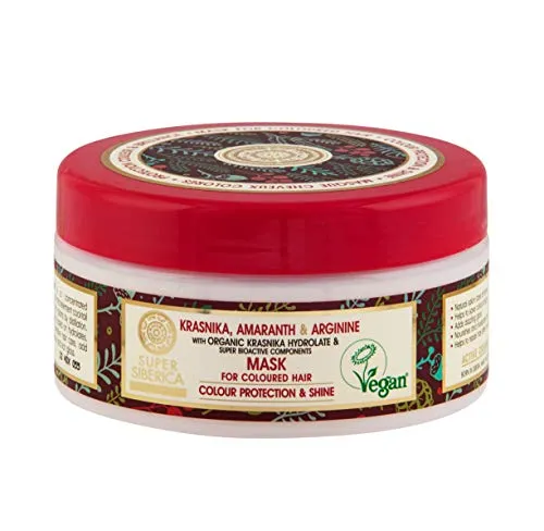 Natura Siberica Super Krasnika Amaranth & Arginin Maske für coloriertes Haar, 300 ml