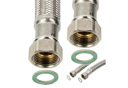 Flexschlauch Panzerschlauch Dn 13 - 1/2 Üwm X 1/2 Üwm X 500 Mm, Dvgw W270, Ktw-a