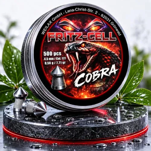 Fritz-Cell Diabolos 4,5mm Spitzkopf – 500 Stück für Luftgewehr/-Pistole