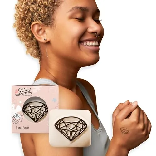 LaDot Temporäre Tattoos – Diamant und viele weitere Designs | Sicher einfach anzubringen und ein Spaß für Kinder und Erwachsene