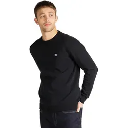 Lee Herren Plain Crew Sweatshirt Schwarz, XL EU - Stylisches Sweatshirt für Herren mit Rippbündchen und gesticktem Lee Logo, ideal für lässige Outfits.